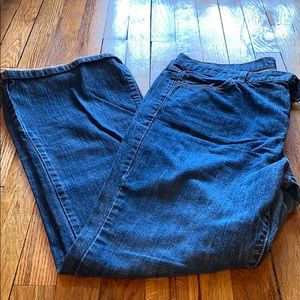 Dark Blue Size 16 Calvin Klein Flare Jean